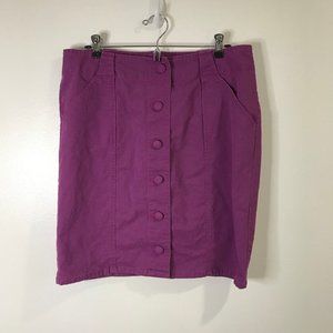 Proenza Schouler for Target Skirt Size 12 / 13 Purple Button Front Pockets